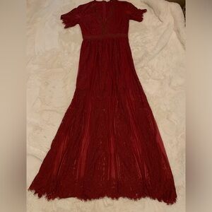 New without tags Maroon Western style lace dress